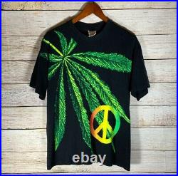 Very Rare Vtg 1993 Wild Oats Marijuana Cannabis Weed Leaf T-Shirt Mens Size L