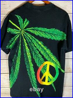 Very Rare Vtg 1993 Wild Oats Marijuana Cannabis Weed Leaf T-Shirt Mens Size L