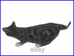 Very large and rare Royal Copenhagen figurine, cat with stripes