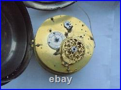 Very large coach watch pull repeat alarm and rare tic tac escapement circa 1750s