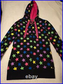 Very rare Abbey Dawn black hoodie with rainbow stars. Size large never been worn