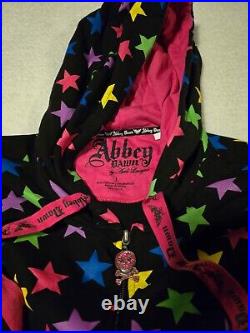 Very rare Abbey Dawn black hoodie with rainbow stars. Size large never been worn