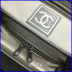 Very rare! Authentic Chanel sport line backpack White black gray