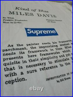 Very rare FW08 Supreme Miles Davis Kind of Blue tee T-shirt L large box logo