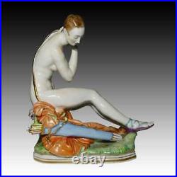 Very rare Meissen Large porcelain figurine Nude Diana Huntress by Paul Scheurich
