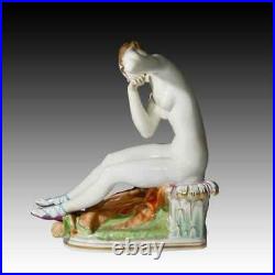 Very rare Meissen Large porcelain figurine Nude Diana Huntress by Paul Scheurich
