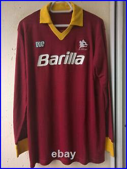 Very rare Vintage 80s AS Roma #9 NR L/S home shirt, jersey, maglia 1987 1988