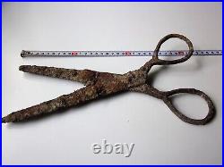 Very rare ancient late Roman or Byzantine large iron scissors