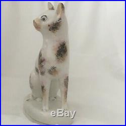 Very rare and very large Staffordshire cat figure, circa 1840, 7 inches high
