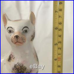 Very rare and very large Staffordshire cat figure, circa 1840, 7 inches high