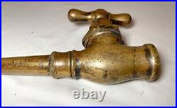 Very rare large antique 1800's brass fire nozzle hose fighter standpipe spigot