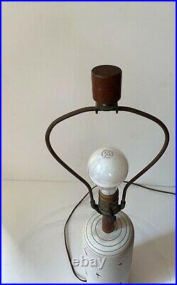 Very rare tall Martz lamp from the 1950's with original harp and teak finial