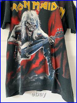 Very rare vintage Iron Maiden 1993 Real Live tour shirt 90s VTG metal rock L