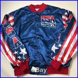 Vintage 1992 USA Dream Team Chalkline Fanimation Satin Jacket Large Very Rare