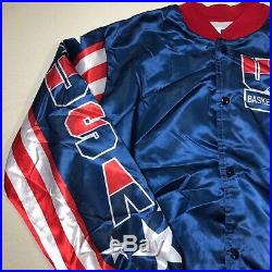 Vintage 1992 USA Dream Team Chalkline Fanimation Satin Jacket Large Very Rare