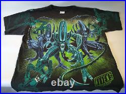 Vintage 1993 Aliens Operation Aliens AOP All Over Print T-Shirt Very Rare