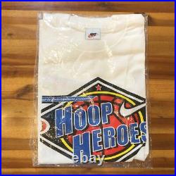 Vintage 1996 NIKE HOOP HEROES Unused T Shirt L White Made In Japan Very Rare