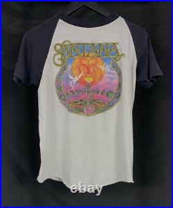Vintage 70s 1979 Santana Band Tour Raglan T Shirt Size L Very RARE
