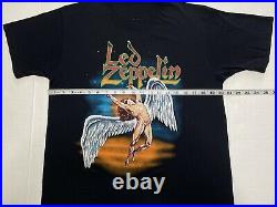 Vintage 80s Led Zeppelin Swan T Shirt L Robert Plant Jimmy Page Very Rare