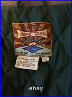 Vintage 90's Rip Curl Bomber Puffer Surf Jacket RipCurl Very RARE