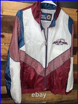 Vintage 90s Colorado Avalanche NHL Full Windbreaker Suit Very Rare Size Large