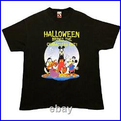 Vintage 90s Disney Shirt MICKEYS HALLOWEEN TREAT Tee VERY RARE L/XL Glow in Dark