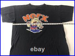 Vintage 90s NOFX Concert Tour Hardcore Punk Band T-Shirt L Very Rare Band Tee