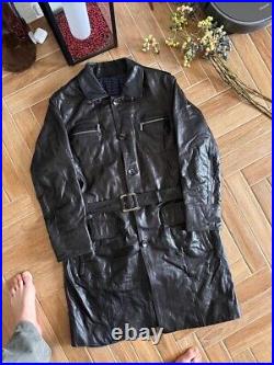 Vintage Brioni Black Leather Long Trench Coat? VERY RARE