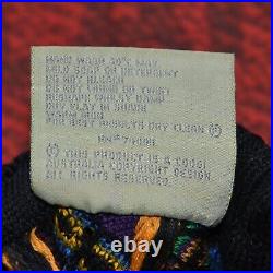Vintage COOGI Multicolor Turtleneck Knit Mens Sweater Size L Very Rare Retro