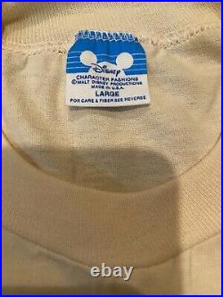 Vintage Cowboy Mickey Mouse 1980s Off White Colored Very Rare T Shirt Size Large
