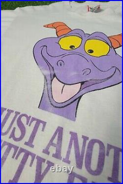 Vintage Disney Figment Not Just Another Pretty Face Tee Shirt L OG Tag Very Rare