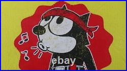 Vintage Felix the Cat T Shirt Adult L Single STitch Yellow Whistling VERY RARE