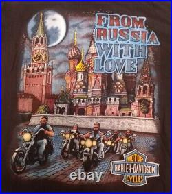 Vintage Harley Davidson Shirt From Russia With Love Very Rare! NEW WITH TAG