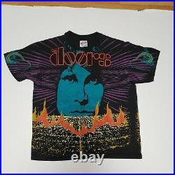 Vintage Jim Morrison The Doors 1992 All Over Print T-Shirt Very Rare M/L VGVC