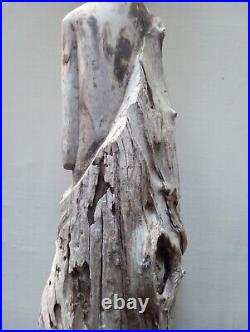 Vintage Large African Driftwood Sculpture Very Rare Artwork 33.5 Inches Tall