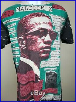 Vintage MOSQUITOHEAD Malcolm X T-shirt Very Rare Size Large 1992 Tie Die