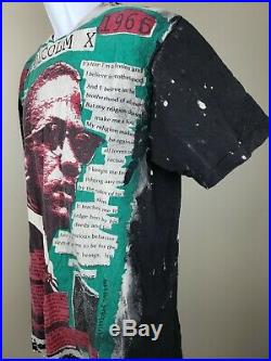 Vintage MOSQUITOHEAD Malcolm X T-shirt Very Rare Size Large 1992 Tie Die