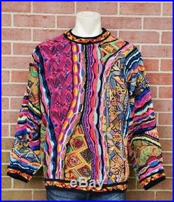 Vintage Men's COOGI Sweater, VERY RARE Bright Bold Colorful 100% Cotton SZ- L