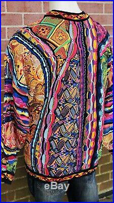 Vintage Men's COOGI Sweater, VERY RARE Bright Bold Colorful 100% Cotton SZ- L