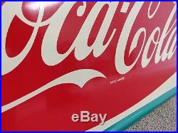 Vintage Metal Coca Cola Fishtail Sign Candy-Cigarettes Rare, Very Large 5 feet