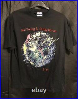 Vintage Neil Young T Shirt 1987 Crazy Horse Life 80s Tour Tee Large Very RARE NM