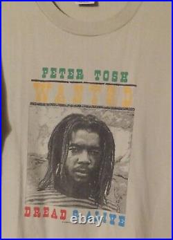Vintage Peter Tosh Wanted Dread & Alive Shirt Size L Very Rare