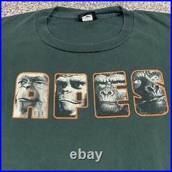 Vintage Planet Of The Apes 1999 Fox Promo Shirt Very Rare Green Size Large