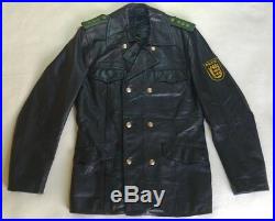 Vintage Polizei Leather Jacket Very Rare German Police Patch Men's Size 94 Large