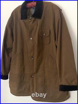 Vintage Polo Ralph Lauren Men Barn Jacket Brown Oil Waxed Lined Very Rare Size L
