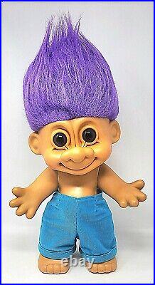 Vintage Rare Very Large Russ Troll, 19 Tall Awesome Condition Crazy Purple Hair