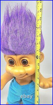 Vintage Rare Very Large Russ Troll, 19 Tall Awesome Condition Crazy Purple Hair