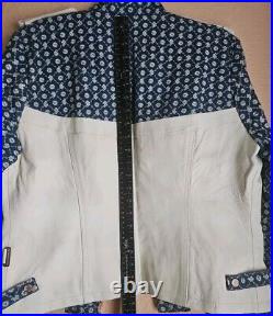 Vintage Roca Wear White Leather jacket. Woman's Large Boutique VERY RARE Unique