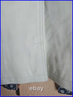 Vintage Roca Wear White Leather jacket. Woman's Large Boutique VERY RARE Unique