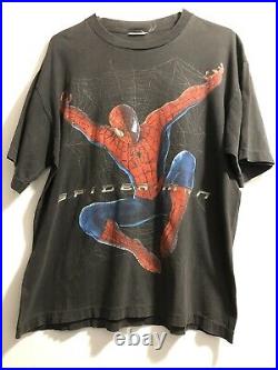 Vintage Spiderman Movie Promo T Shirt Large Black Very Rare